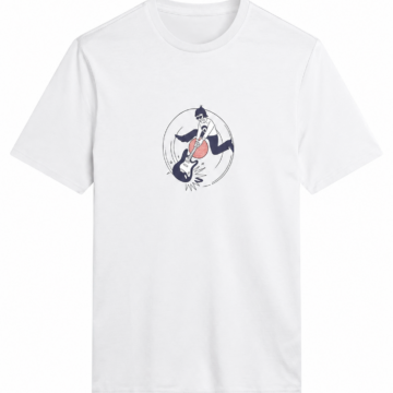 White Classic Fit Graphic Guitar T-Shirt