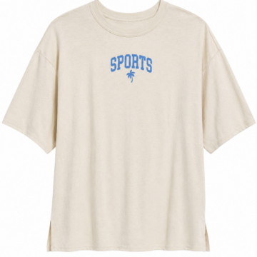 Cream Oversized Boxy T-Shirt