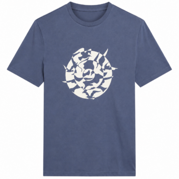 Blue Regular Fit Bird Graphic Crew Neck T-Shirt