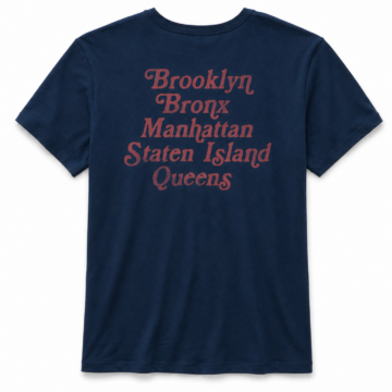 Dark Navy Relaxed Fit Short-Sleeve T-Shirt with Text Print