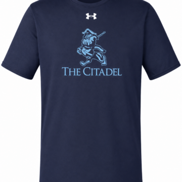 Navy Short-Sleeve Crewneck T-Shirt with Mascot Graphic