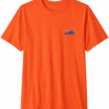 Orange Graphic Mountain Crew Neck T-Shirt