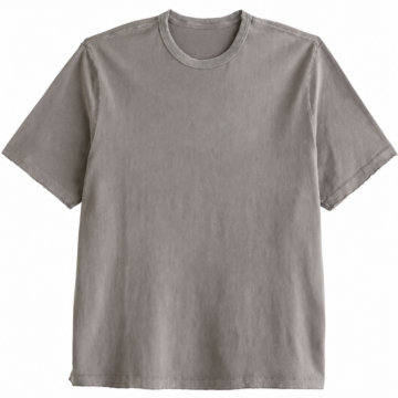 Grey Acid-Wash Oversized Crew Neck T-Shirt