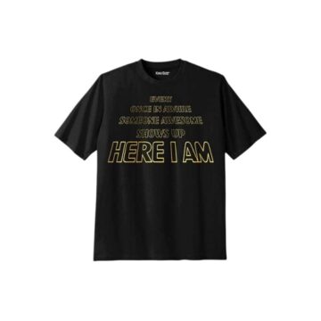 Black Gold Text Graphic T-Shirt