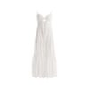 White Sleeveless Maxi Dress with Keyhole Cutout and Tiered Panels