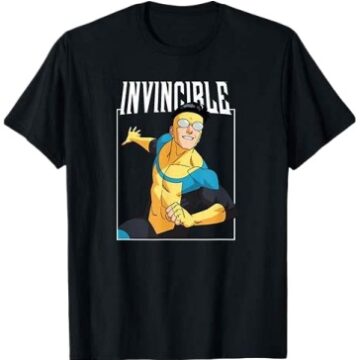 Black INVINCIBLE Superhero Graphic Tee