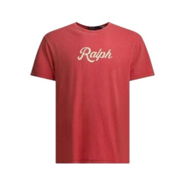 Solid Red Cursive 'Ralph' Graphic T-Shirt