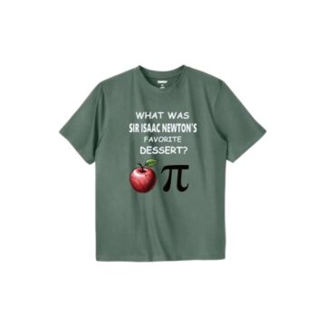 Muted Olive Green Relaxed Fit Graphic T-Shirt with Science Humor Print